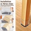 32 Pcs Silicone Chair Leg Floor Protector M/L/XL Anti Slip Furniture Leg Cover with Felt Bottom Square Furniture Feet Protectors
