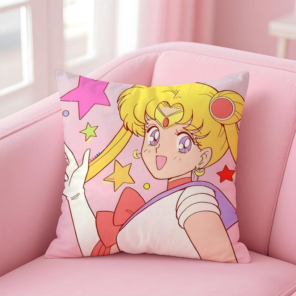 Sailor Moon Anime Lovely Cushion Cover Comfortable Reversible Pillow Cover Ideal for Car Sofa Bedroom Beyond