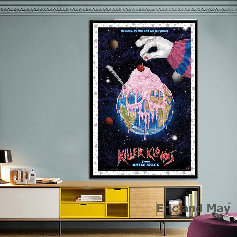 Comic Klowns Killer New from Outer Space Horror Movie Poster Prints Canvas Oil Painting Art Wall Pictures Living Room Home Decor