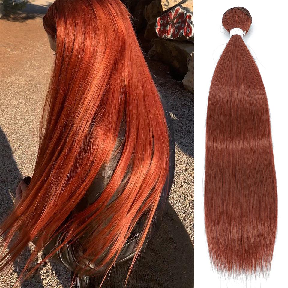 30 Inch 200g Straight Hair Bundles Bio Synthetic High Temperature Fiber Piano Blonde Red Hair ExtensionsHair Weaving Full to End