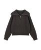 RENEJ Wool Wide Ribbed Half Zip-Up