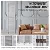 Wood Room Divider Wooden Privacy Screen 6 Panel Room Separation Divider