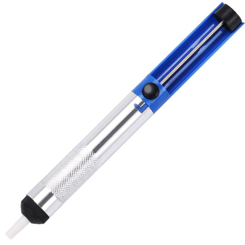 Compact Aluminum Solder Sucker with Non-slip Grip - Manual Desoldering Tool for Easy Solder Removal