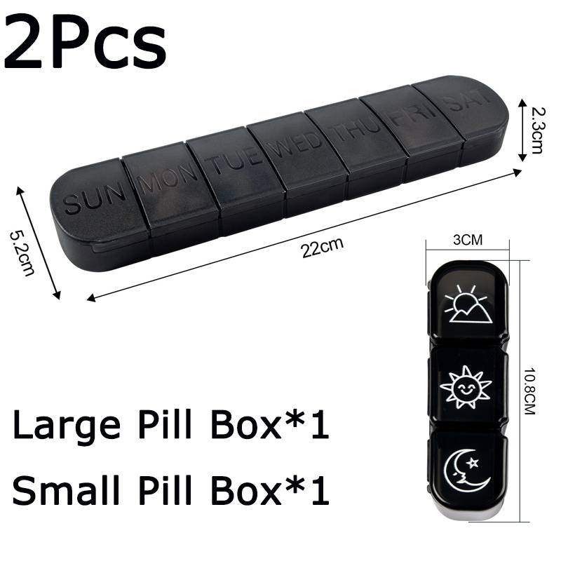 Weekly Pill Case Drug Dispense Small Reusable Plastic Containers 7 Day Daily Vitamin Containers to Hold Medicine Supplements