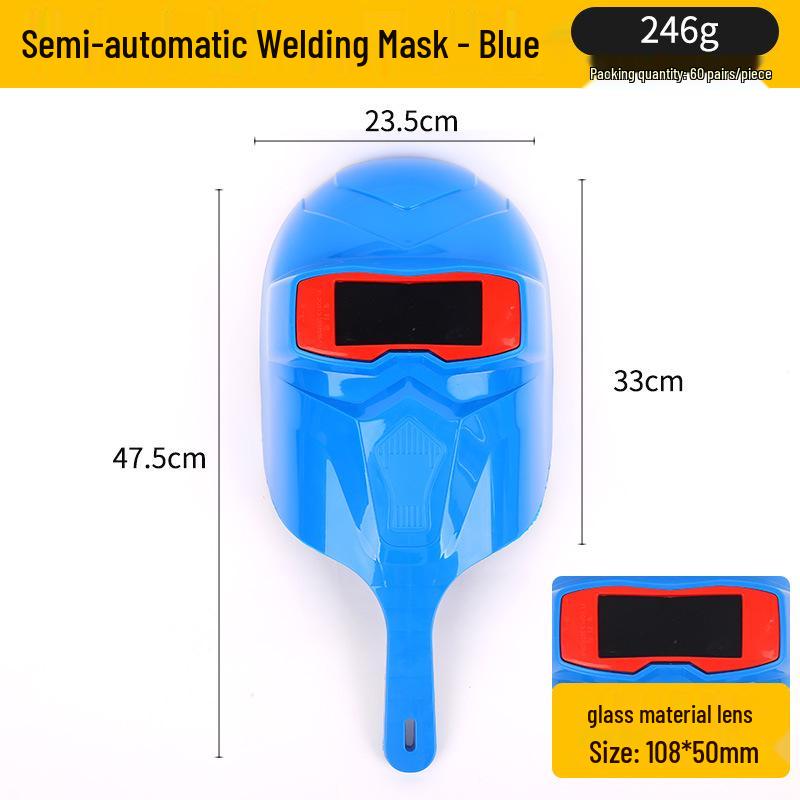 Handheld Electric Welding Mask - UV Resistant, Drop-Proof, Thickened Plastic Protective Cap