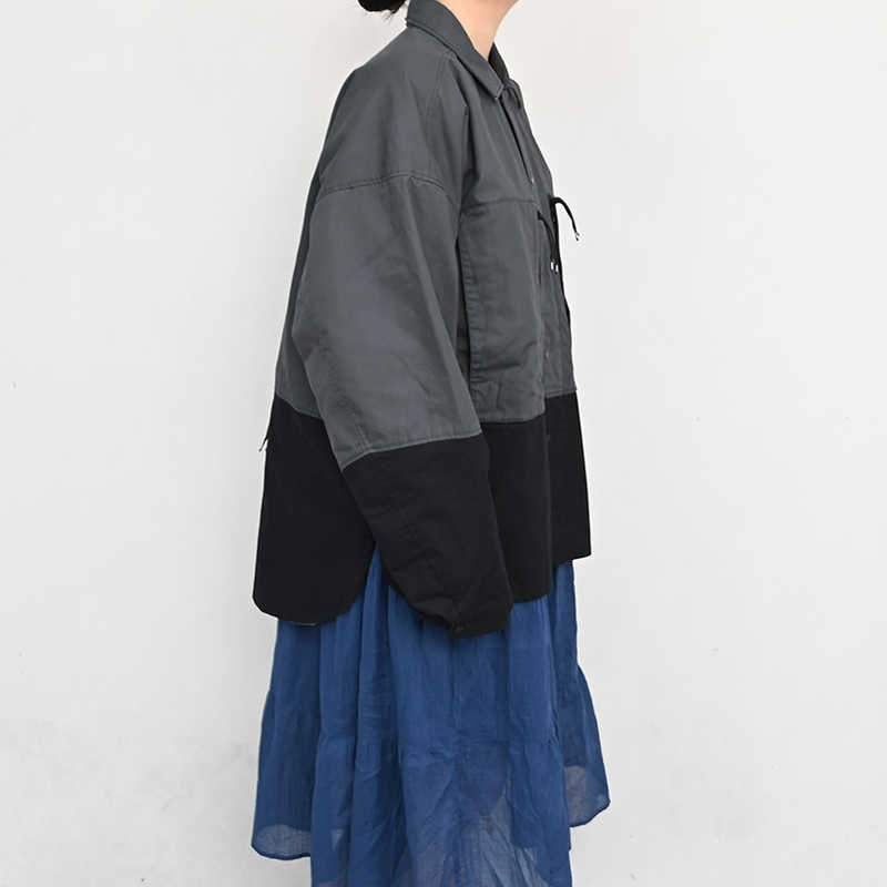 Vans Tdc Tokyo Design Collective Color Block Design Loose Fashion Long Sleeve Jacket Unisex Jacket Gray Black VN000H2J1O7