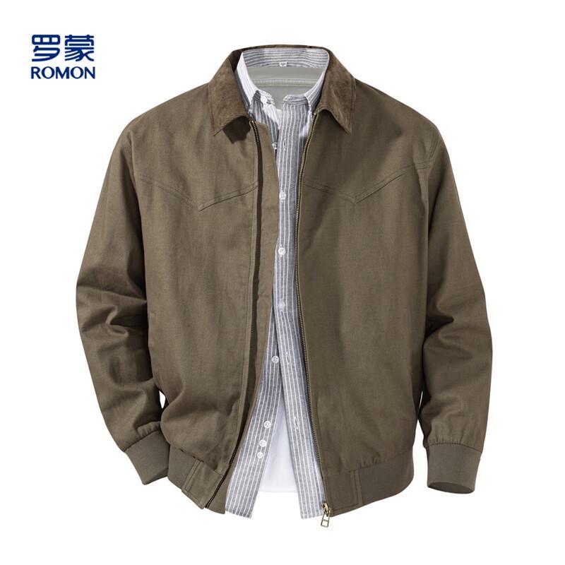 Romon Men s Casual Solid Lapel Jacket M