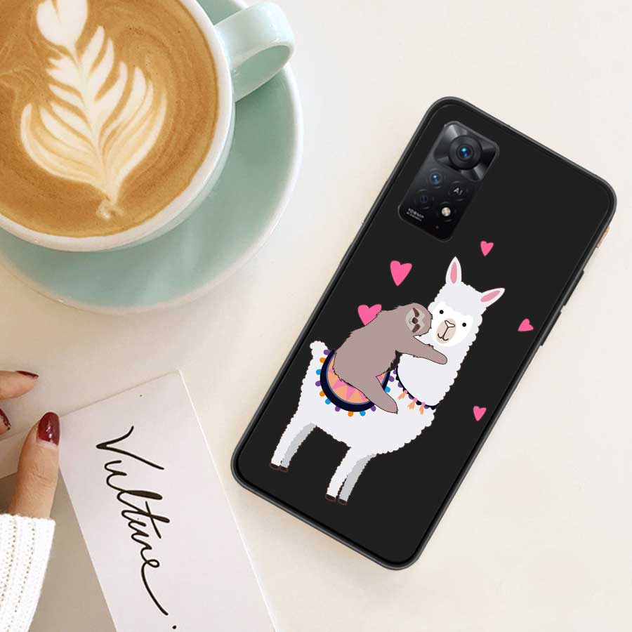 Cute Cartoon Llama Phone Case For Redmi Note 13 Pro 5G Plus 12 12C 10 10A 10C 9 9A 9C 9T 8 8A K60 K70 Pro Xiaomi Cover 7 7A 6 6A