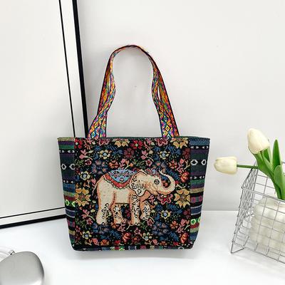 Stickerei Handtasche literarisch Retro Umhängetasche Damen große Kapazität Leinen Stickerei Handtasche Damen