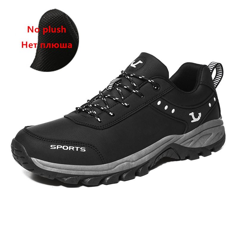 Fashion Men Boots Autumn Winter Men Warm Plush Snow Boots Men Waterproof Ankle Boots Outdoor Hiking Sneakers Fashion Big Size Men Shoes