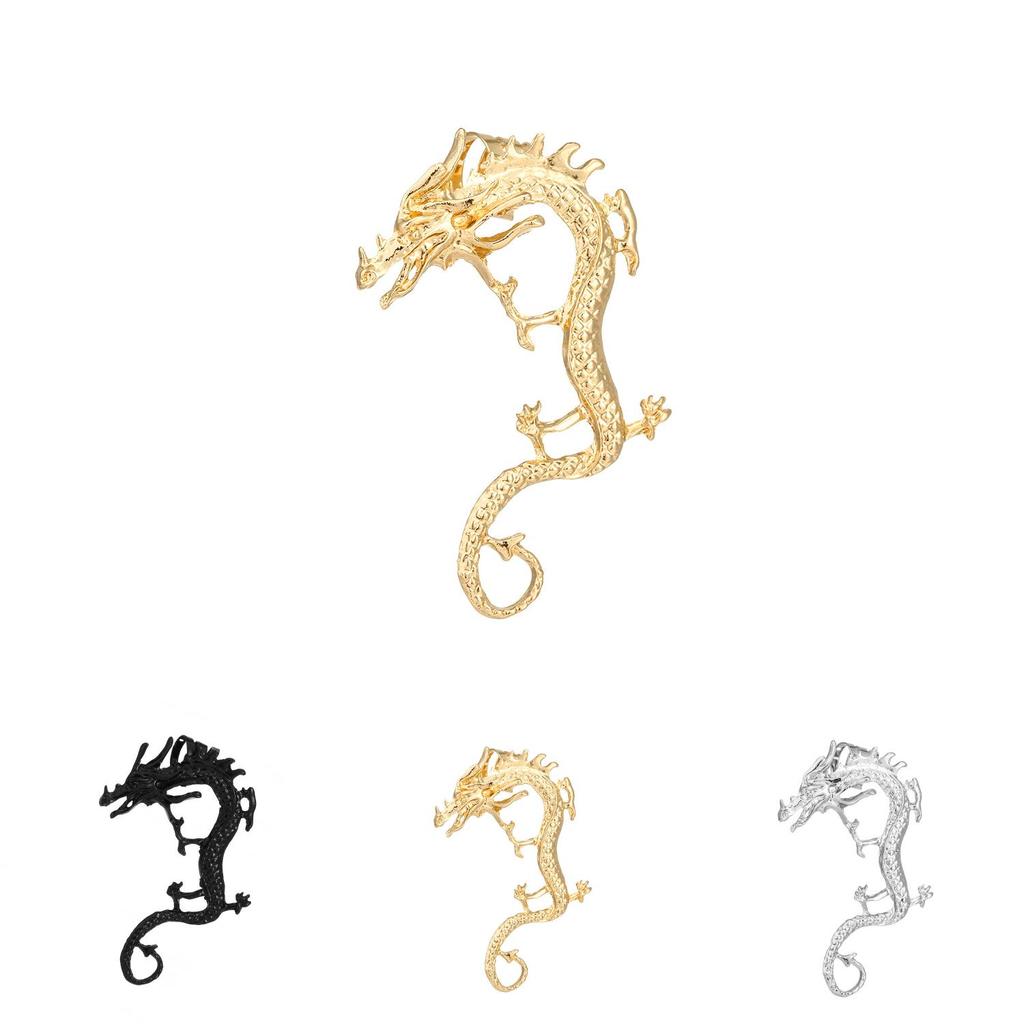 Chinese Dragon Unique Alloy Earrings Trendy Street Style Animal Zodiac Jewelry