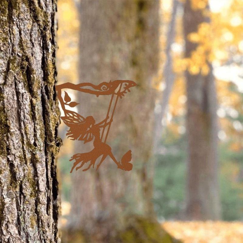 

Iron Elf Sculpture Wall Art Garden Decor Statue