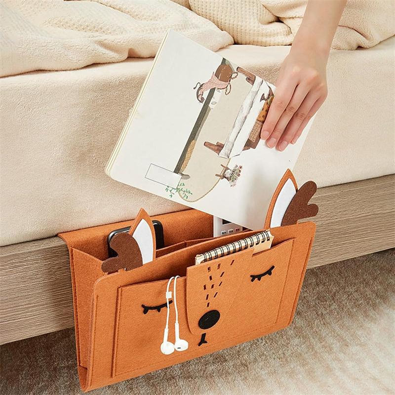 1Pc New Animal Bedside Hanging Organizer Storage Bag Felt Sofa Sorting Pocket Pouch