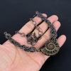 Ammonite Fossil 999 Copper Wire Wrapped Necklace with Adjustable Chain, Handmade Gemstone Jewelry Necklace For Memorial Day