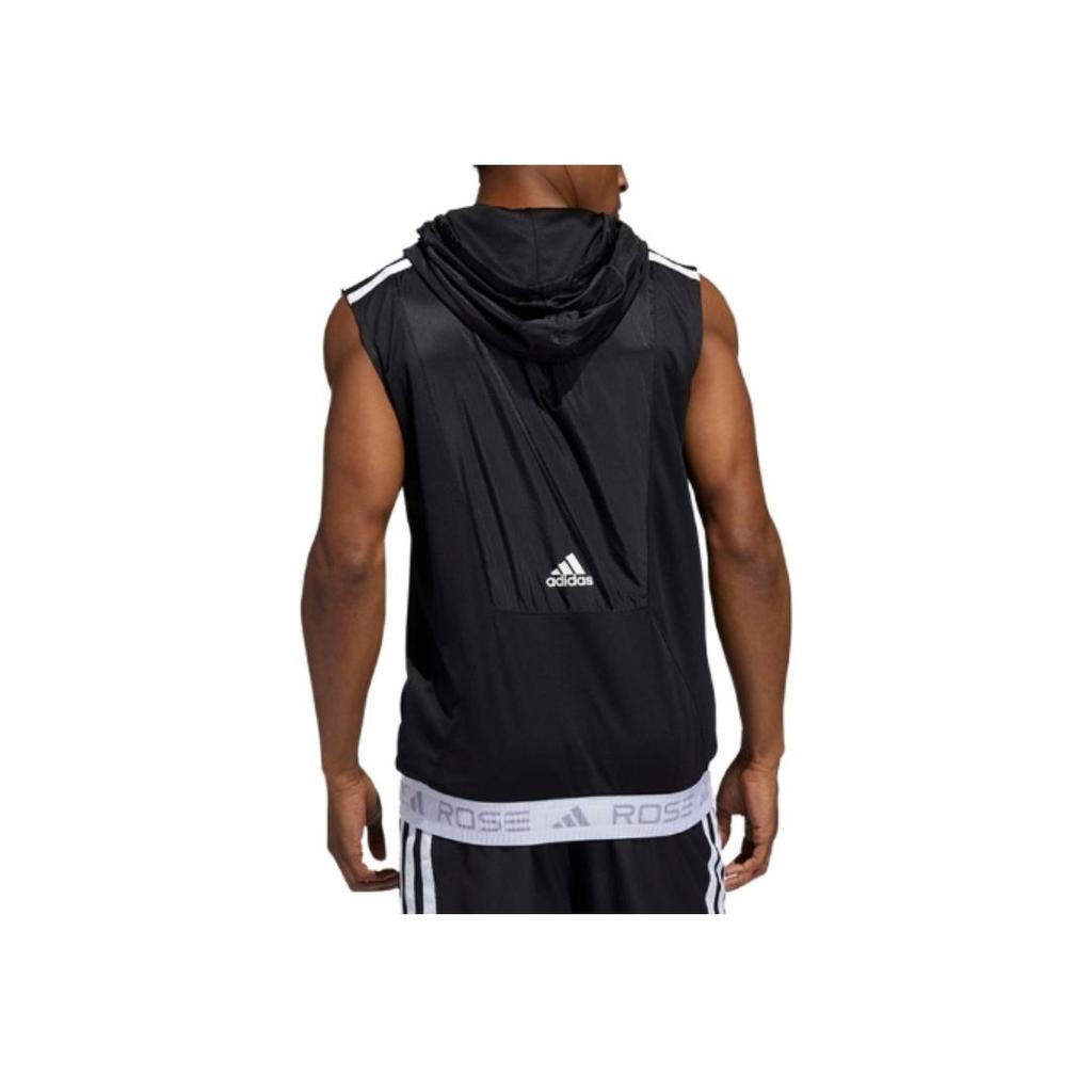 Adidas Basketball Series Logo Print Hooded Vest Men Vest Black GV4654