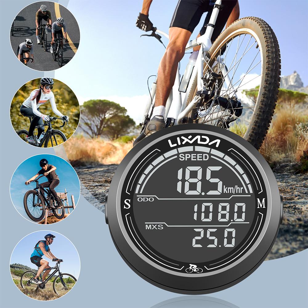 Wired Bike Speedometer Waterproof Round Shaped Bike Computer Backlight Screen Cycle Odometer