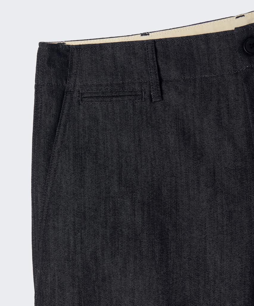 MUSINSA STANDARD Slub Denim-Like Officer Pants [Black]