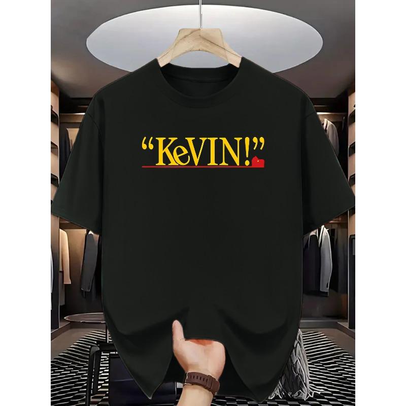 

European sizes Kevin! Printed Short-Sleeve T-Shirt - Basketball-Themed Fashion Item, Suitable for Sports Enthusiasts and Young People S чёрный
