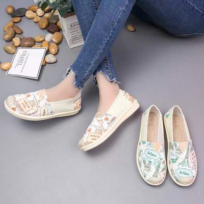 22 chaussures pour femmes, chaussures décontractées en toile à semelle plate, chaussures respirantes en tissu ancien de Pékin, chaussures pour femmes, chaussures pour mères, fabricants de chaussures basses