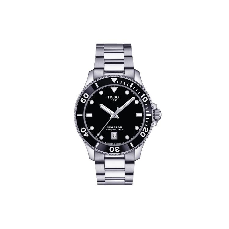 TISSOT Starfish Collection Quartz Movement 300 meter Water Resistance Men's Watches Watch 40mm Black Dial T120.410.11.051.00