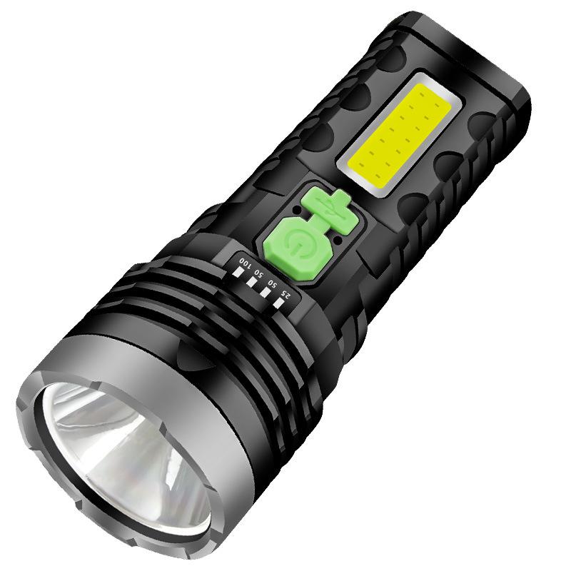 Eingebauter Akku Tragbare Mini-LED-Taschenlampe Taschenlampe COB-Lampe 4000 mAh Wasserdicht für Outdoor Wiederaufladbare COB-Seitenlichter für Haushaltsbeleuchtung