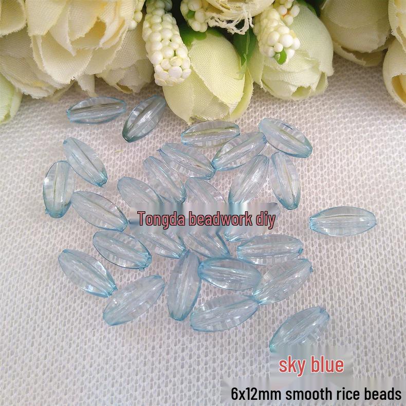 DIY Acrylic Transparent Glossy Rice Beads for Jewelry & Curtain Making