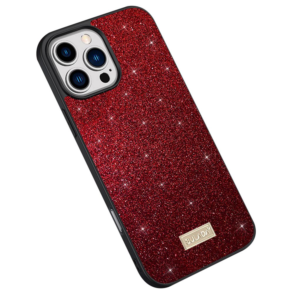 

SULADA For iPhone 16 Pro Case PU Leather+PC+TPU Glitter Sequins Back Phone Cover C
