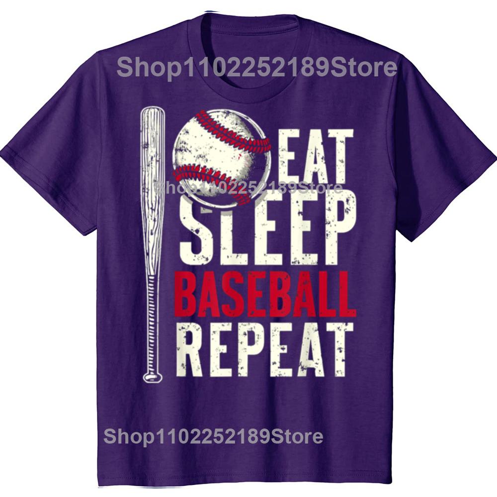 

Смешные футболки с графикой «Ешь Спи Бейсбол Повторяй» Мужская Женская Модная Повседневная Футболка 100% Хлопок Свободная Футболка Оверсайз 4XL