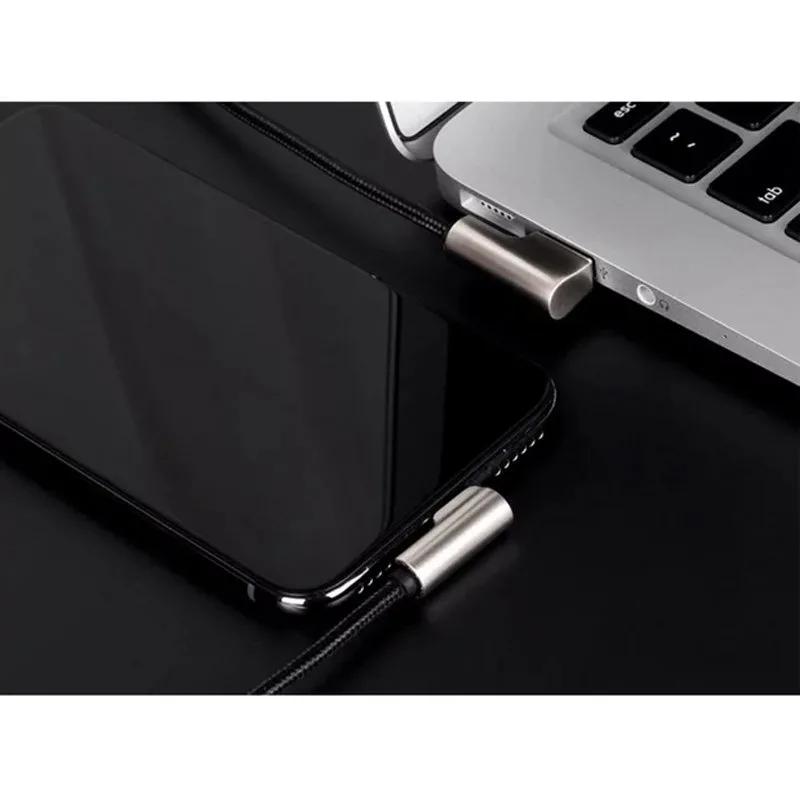 New USB Cable Reversible 90 Degree Cords Fast Charging for Android or IOS Devices