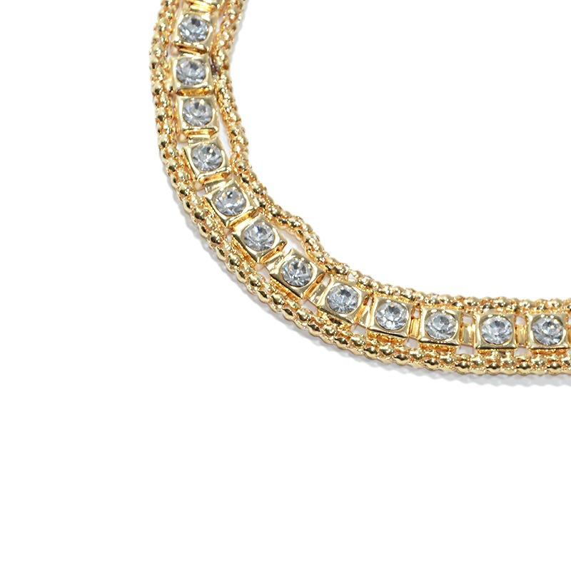 Rhinestone waist chain - women's european and american trendy versatile rhinestone inlaid metal chain decorative slim belt