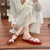 Sheepskin version~ Retro single shoes for women to wear high-end bag head Muller shoes front lace-up pointed women's shoes have a versatile temperame
