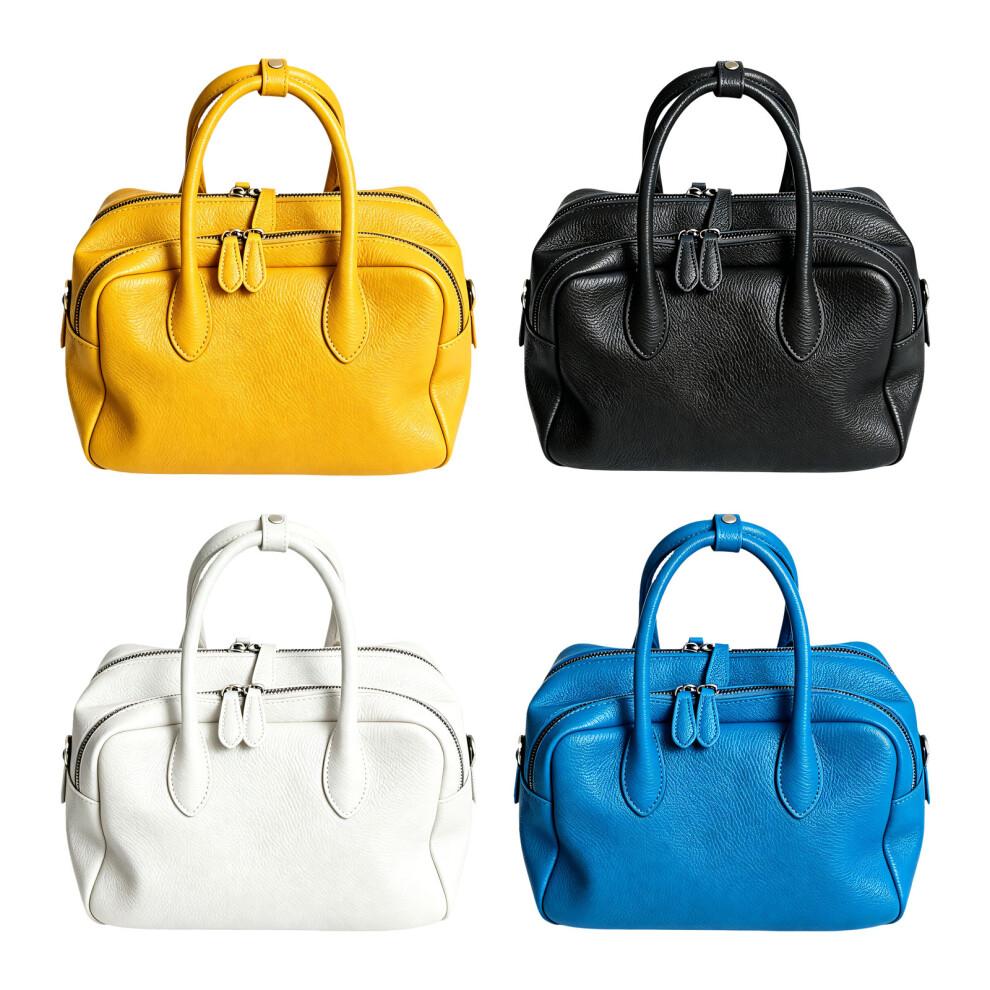 Women Satchel Purses and Handbags Leather Bostons Barrels-White