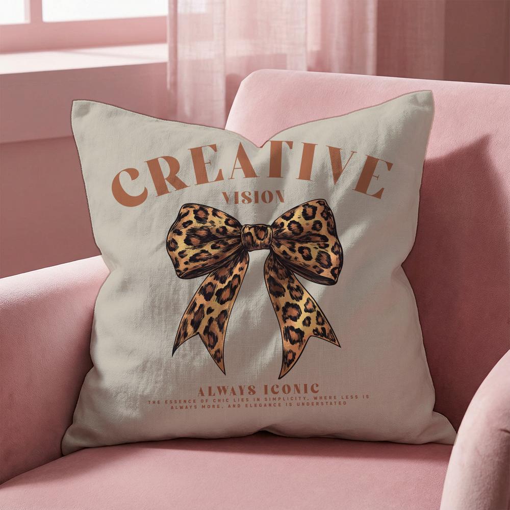 Korean Trendy Bow Cushion Cover Multi-Scene Pillow Cover for Home & Car - Reversible, Soft & Durable for Daily Use