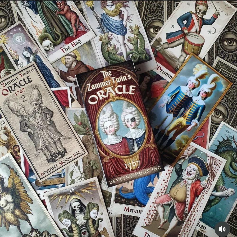 

6*12 см колода Oracle Twins Zammer, 1-е издание, 50 шт. карточек