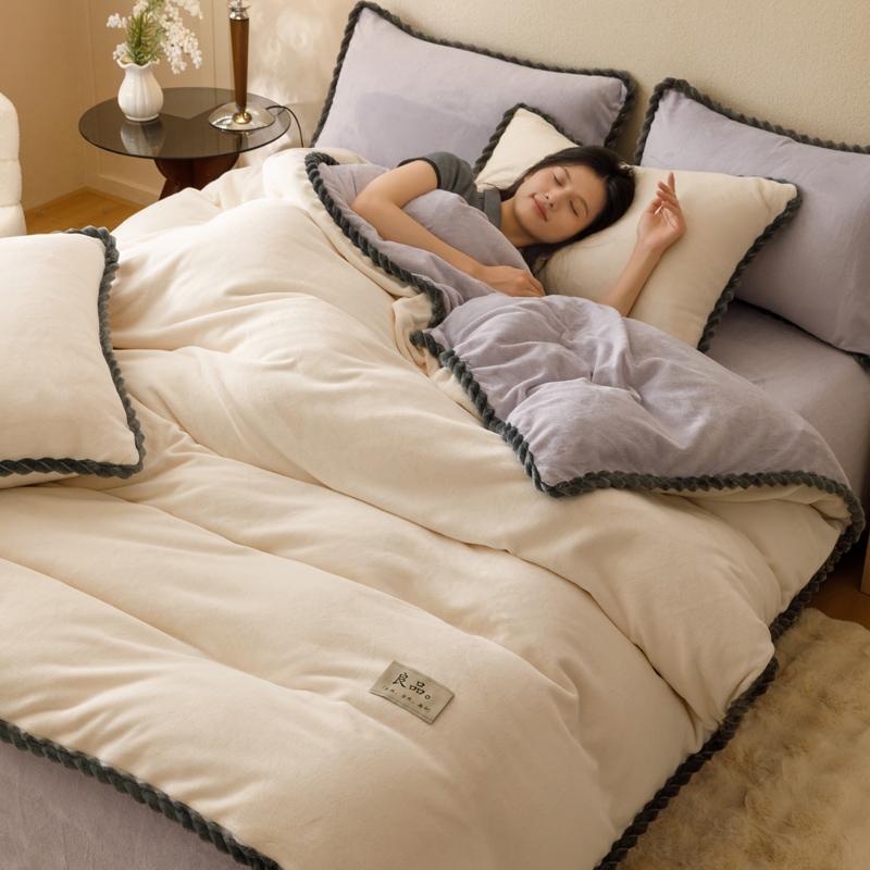 Winter Milk Velvet Quilt Duvet Cover Bedding Thicken Bed Quilt Cover Double Bed Cover Queen King Comforter Cover Bed Linen