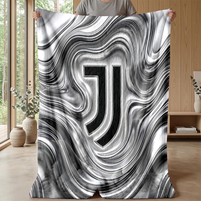 Juventus FC Themen-Decke Weiche Flanell-Decke Plüsch-Überwurf Gemütliche Sofa-Bett-Decke für Wohnkultur