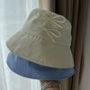 Solid Color Bow Bucket Hat Sunscreen Canvas Basin Hat Travel Bowknot Fisherman Hat  Famale