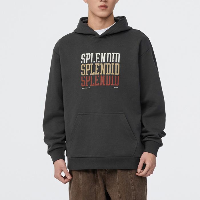 

360G Осенне-зимний американский ретро худи для мужчин, свободный, большого размера, молодежный, с длинными рукавами, модный топ, мужская одежда 4XL темно-серого