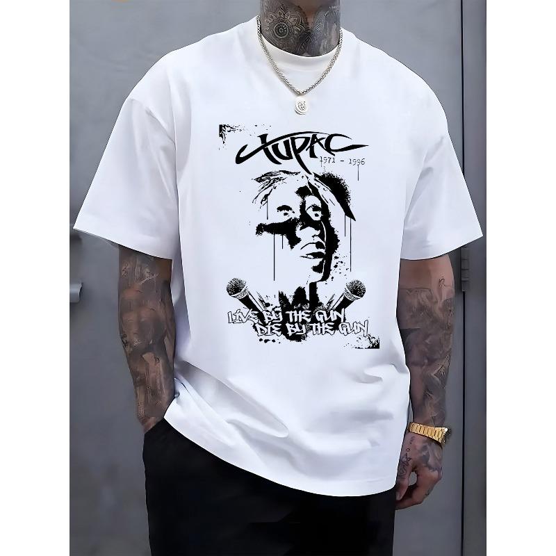 Rap-Legenden-Print Herren-Oberteil, Lässiges Kurzarm-Rundhals-T-Shirt, Geeignet für Sommer und Frühling, Herren Sommer Outdoor-Kleidung