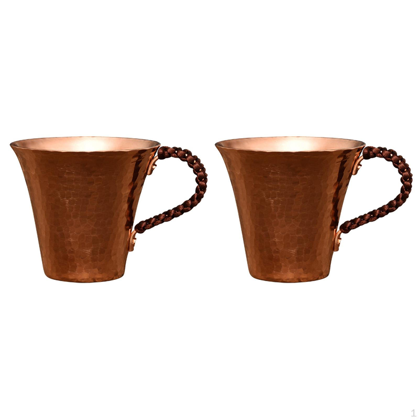 

Медная кружка для кофе, чашка для питья, 170 мл, вода ручной работы для свадьбы 2 Pieces