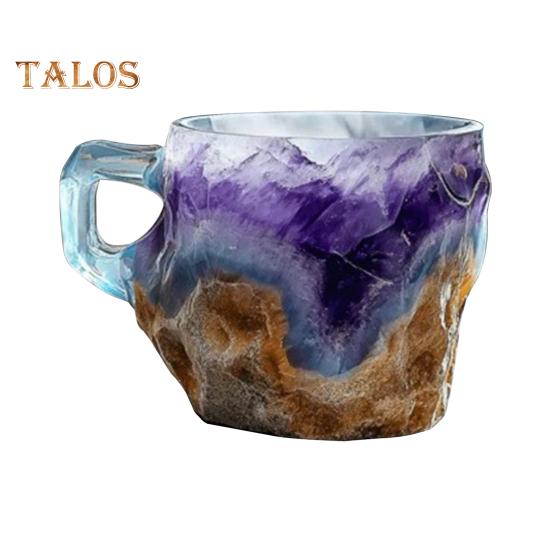 

Минеральная кружка для кофе из искусственного хрусталя, 11 унций, чашка для минеральной воды из искусственного хрусталя, уникальный дизайн, сохраняющий тепло, кружка для питья для дома и офиса фиолетовый