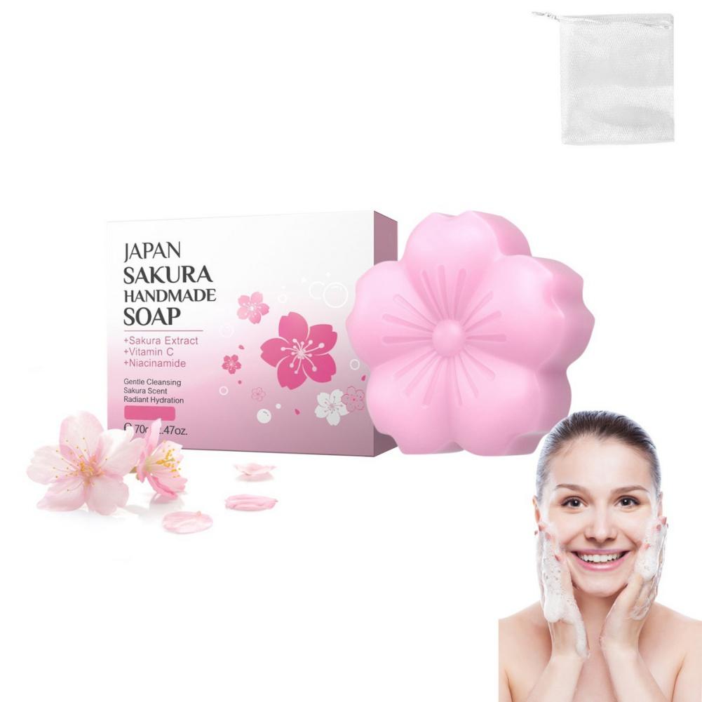 Creative Petal Shaped Handmade Soap Gentle Cleansing Sakura Scent Radiant Hydration