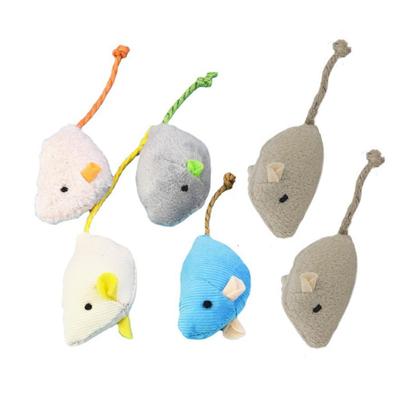 YBGGJO Cat Mouse Toys, Set of 6, Plush Pet Toys, Chew Toys, Cat Treats, Stress Relief, Exercise, Pet Supplies (A)