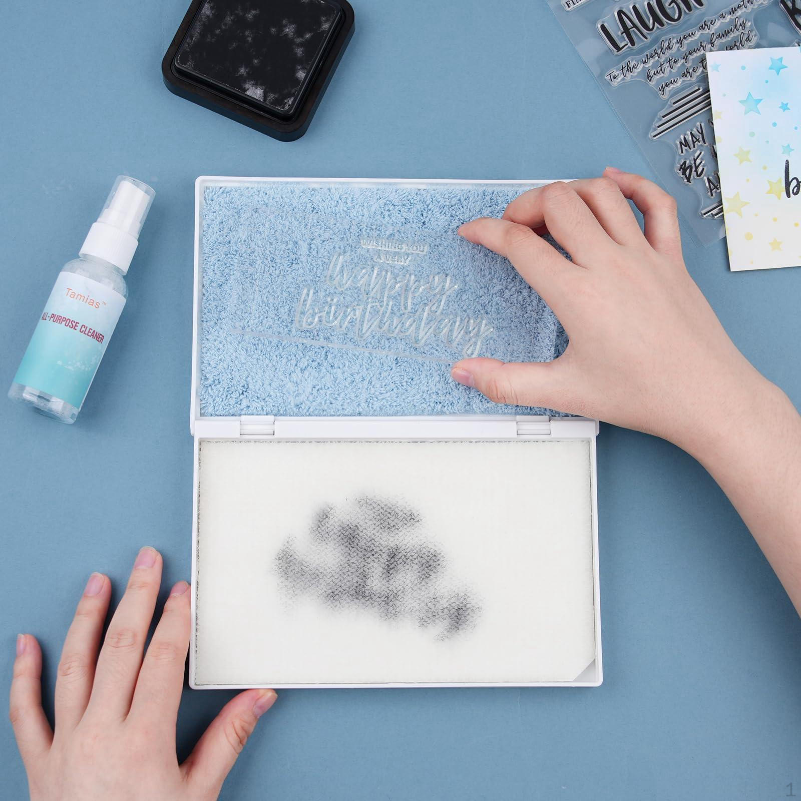 

for Stamps, Structure Cleaner, with Removable Pad, Easy to Clean DIY Projects And More Blue and White Pad