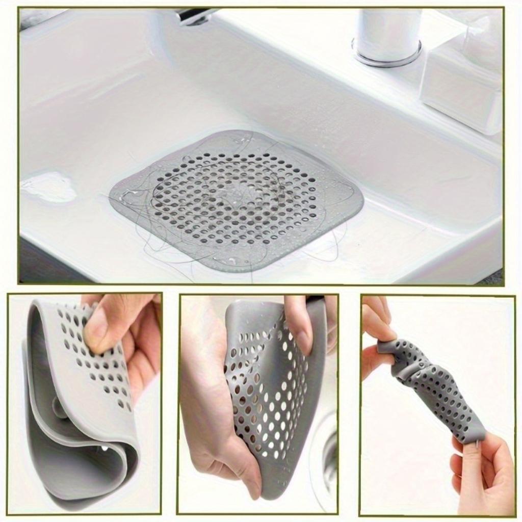 Kitchen Sink Filter, Silicone Bathroom Shower Hair Catcher, Reusable Sink Strainer for Hair and Debris