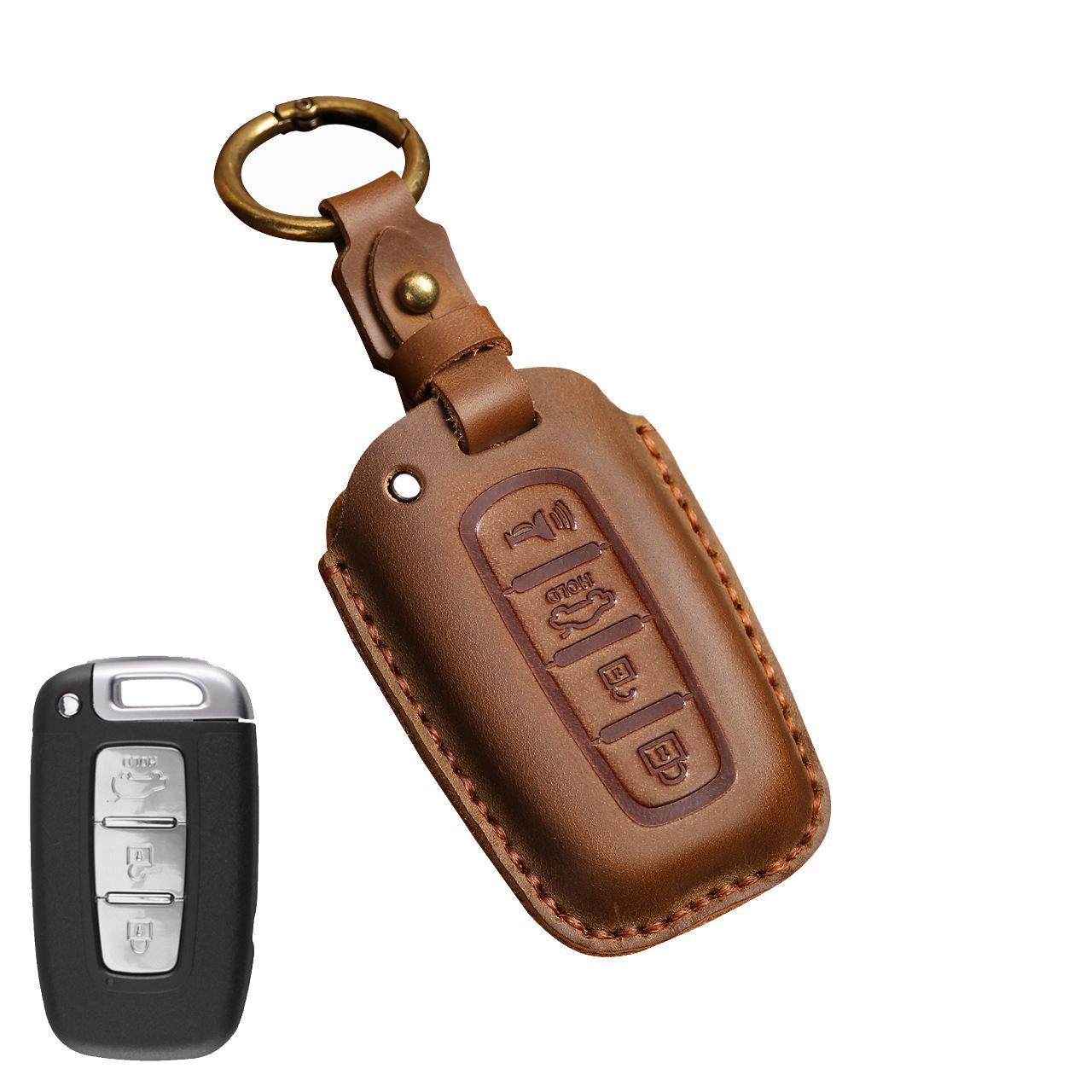 

Чехол для ключей из натуральной кожи для Kia Sportage, Sorento, Forte, K9 - Защитный чехол для автомобиля