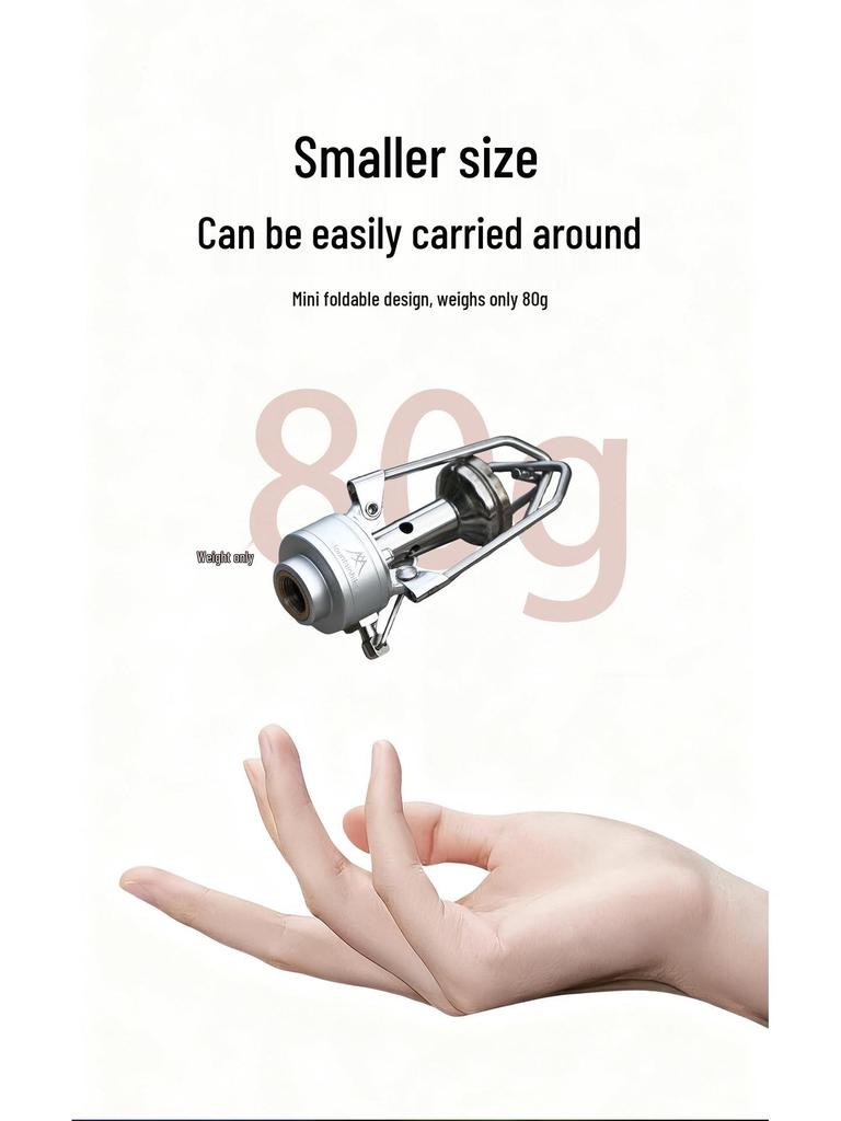 Mountain Guest Three-Leaf Portable Windproof Folding Gas Stove for Outdoor Camping and Tea Brewing