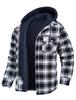 Men's Plaid Hooded Cotton Jacket: Thick, Long Sleeve, Loose-Fit for Autumn/Winter