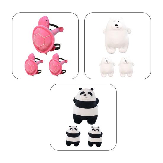 3Pcs/Set Hip Protection Cushion Shock Absorbing Comfortable PP Cotton Panda Skin-touch Knee Pad for Skiing