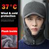 Winter Plush Balaclava Knitted Hat with Zipper Warm Thicken Isor Hats Ear Mask Neckwarmer Cap Outdoor Bicycle Motorcycle Mask